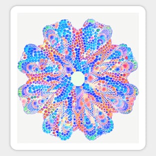 Kaleidoscope flower in Blue Sticker